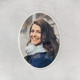 Placa Conmemorativa de Foto en Cerámica, 30 x 40 cm – Porcelana Ovalada para Lápidas